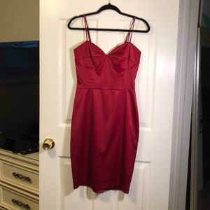 Red fitted dress